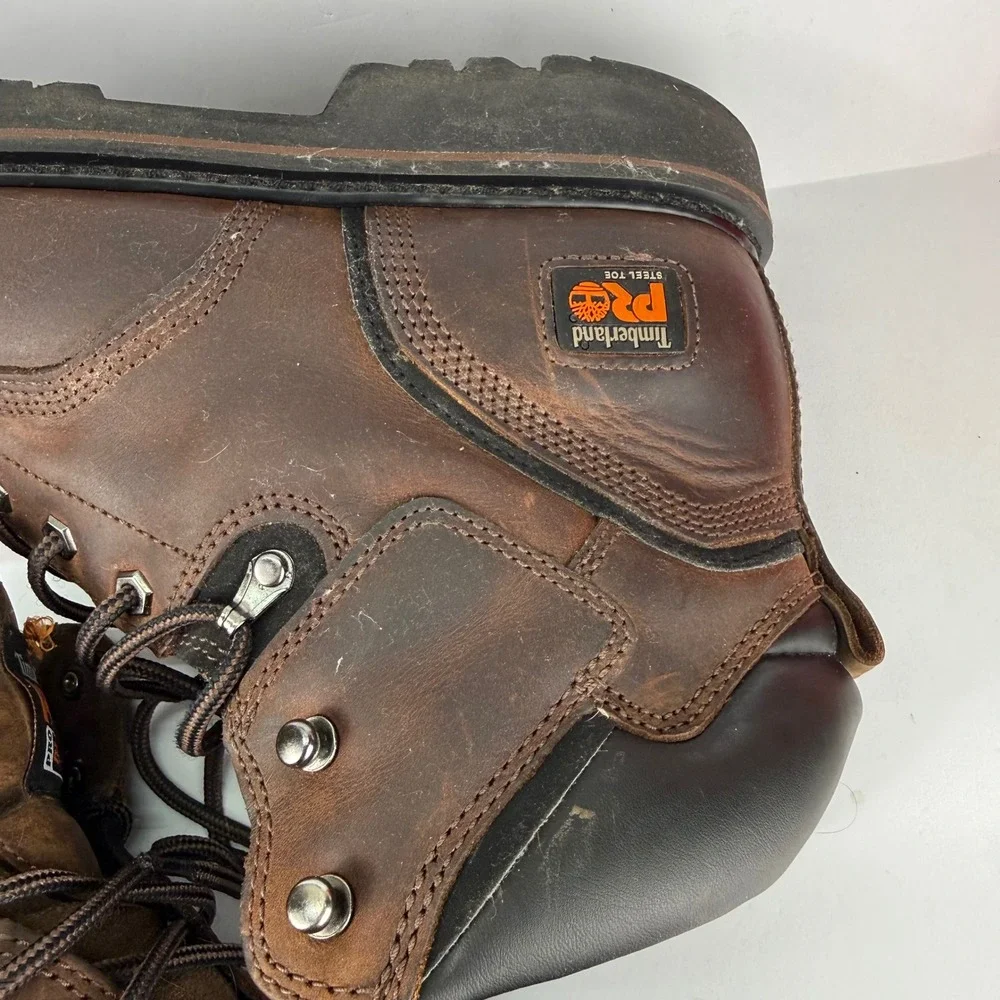 Timberland‎ PRO Work Boots Mens 11.5M Brown Steel Toe Leather Resistor A6801